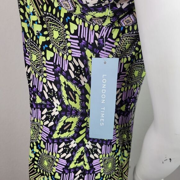 London‎ Times Aztec Print Sleeveless Split Leg Maxi Dress - Picture 9 of 11